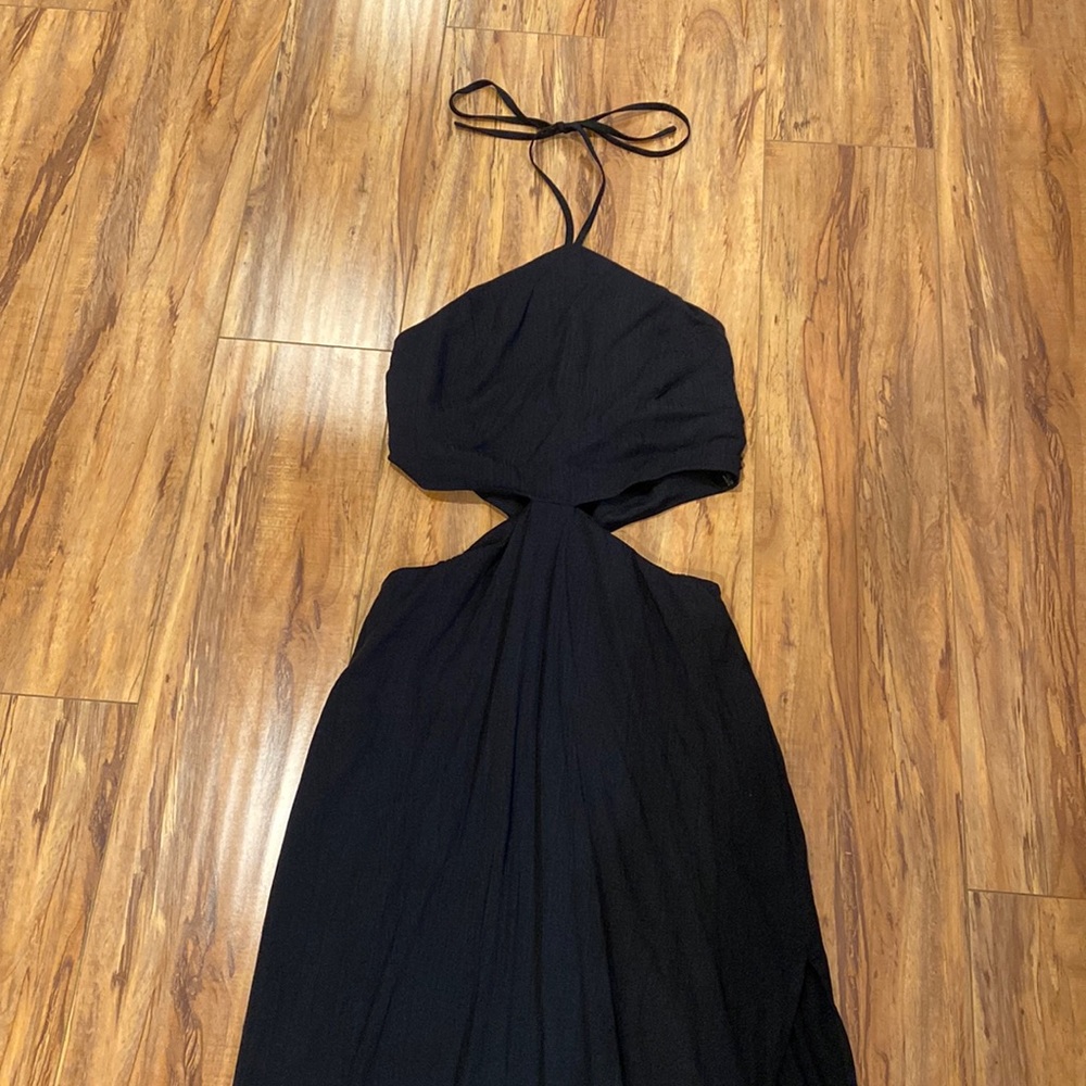 MIDI black halter dress